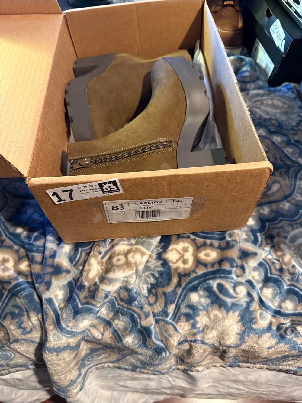 Journee Collection Olive Suede Platform Ankle Boots